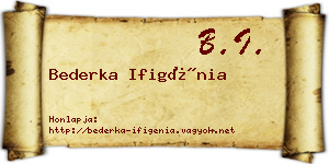 Bederka Ifigénia névjegykártya